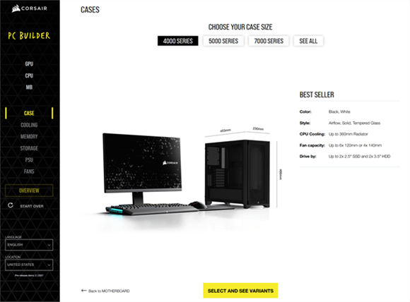 Corsair pc builder: the online tool for assembling your pc