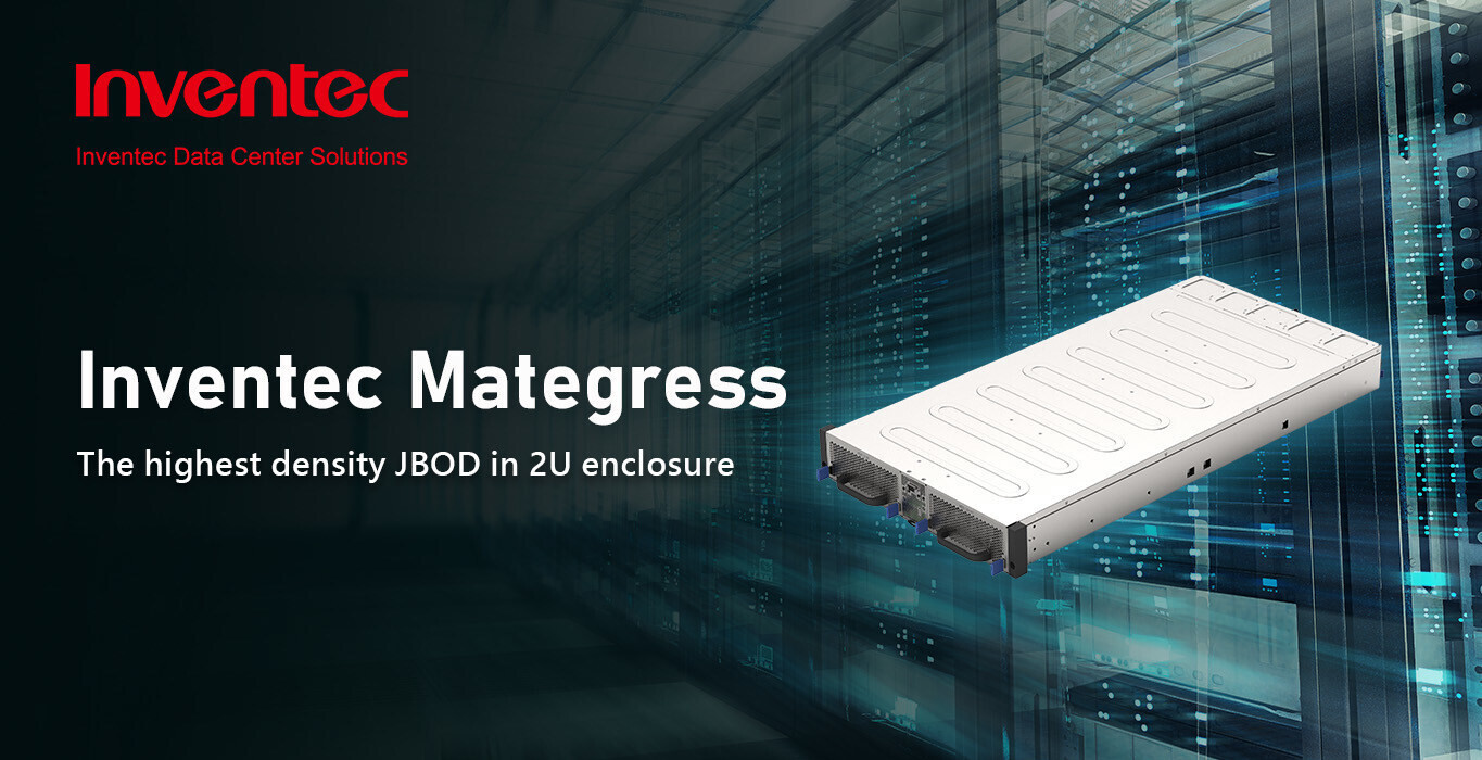 Inventec presents the new Mategress, the high intensity JBOD