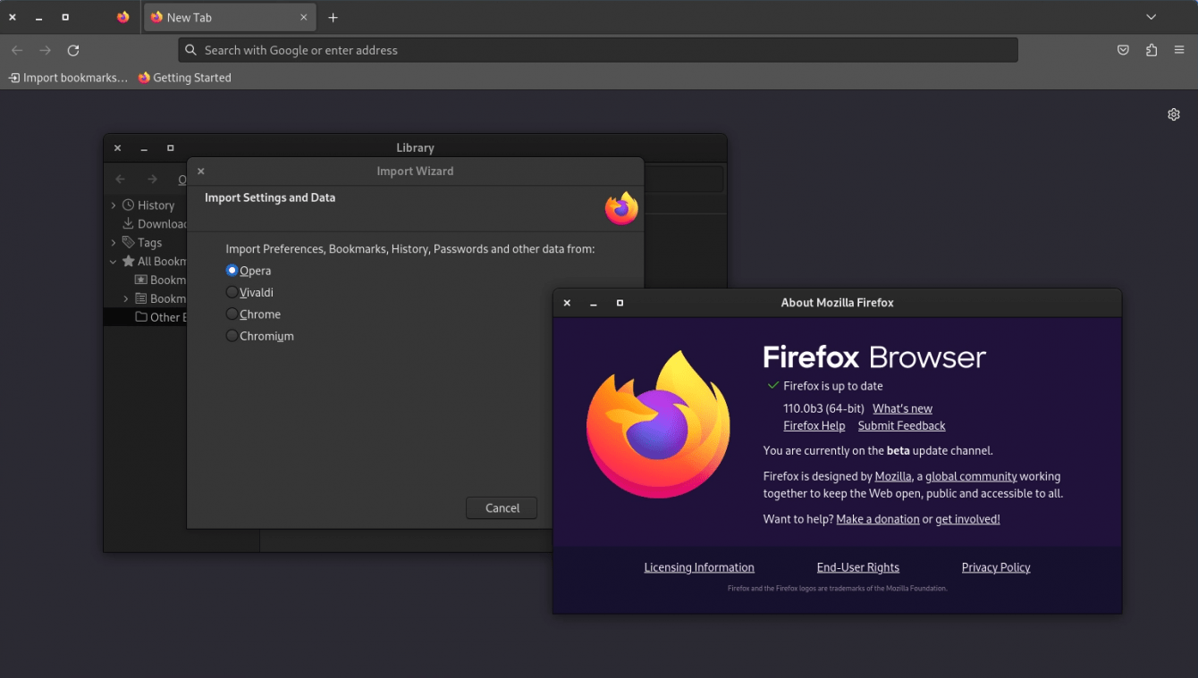 Firefox 110: you will be able to import data from Opera and Vivaldi