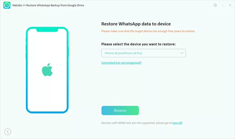 How to restore WhatsApp backup from Google Drive to iPhone