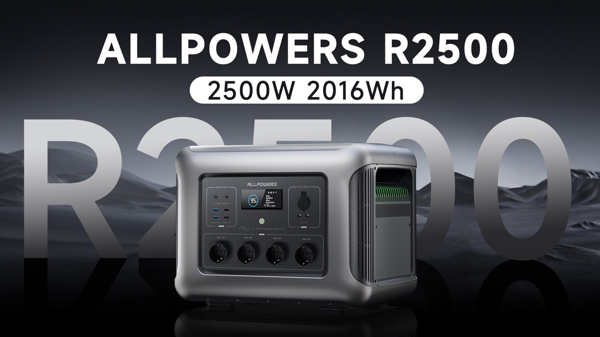 AllPowers R2500: portable power station with photovoltaic panels