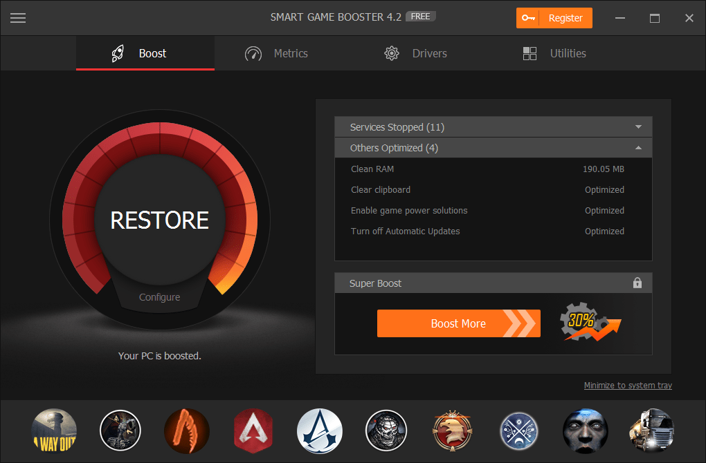 Smart Game Booster Review: Game Boost, CPU and GPU overclocking, monitoring