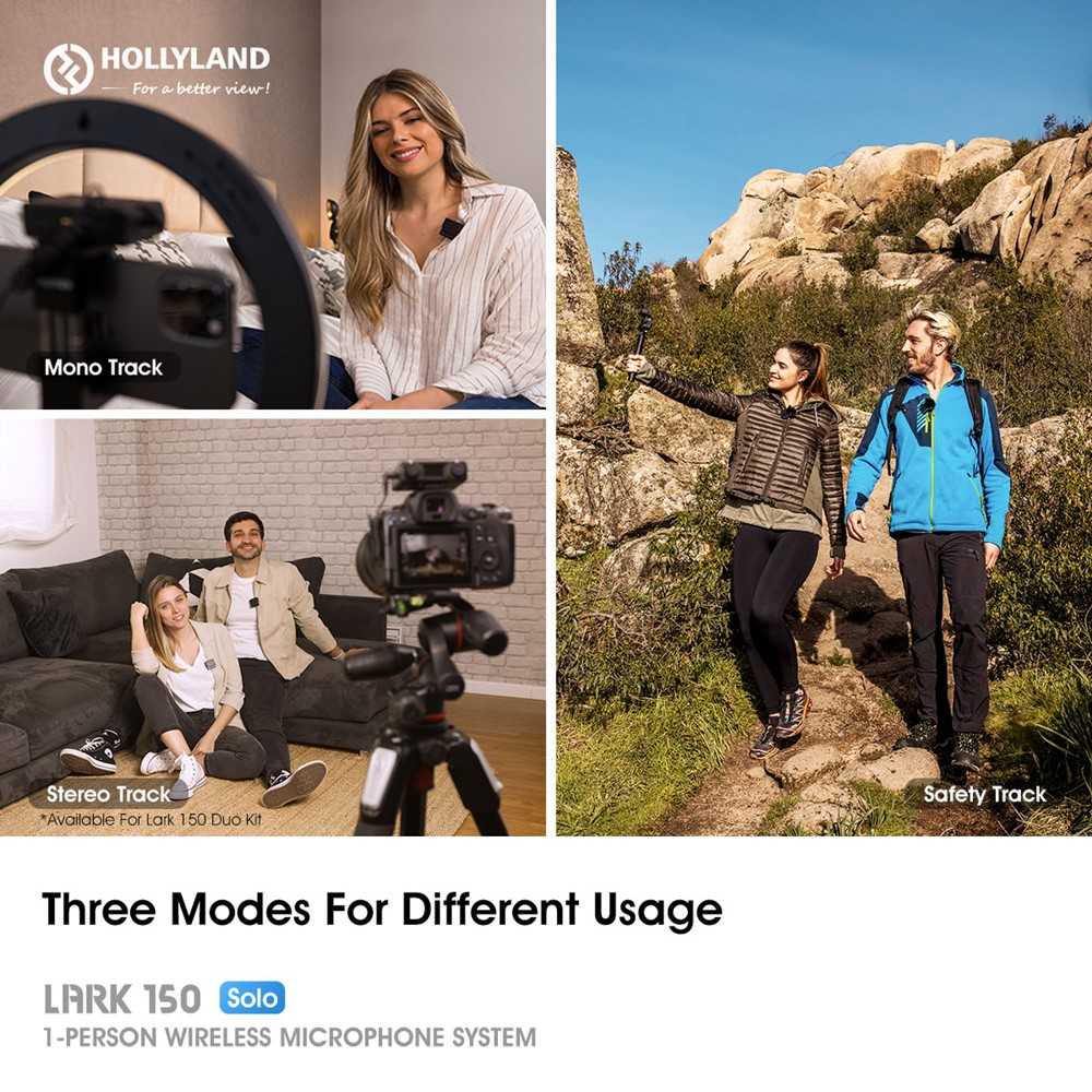 Hollyland kit LARK 150 Solo: new wireless microphones for vloggers