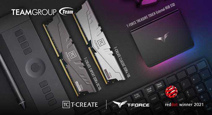 TEAMGROUP: T-FORCE TREASURE TOUCH External RGB SSD e T-CREATE ai Red Dot Awards