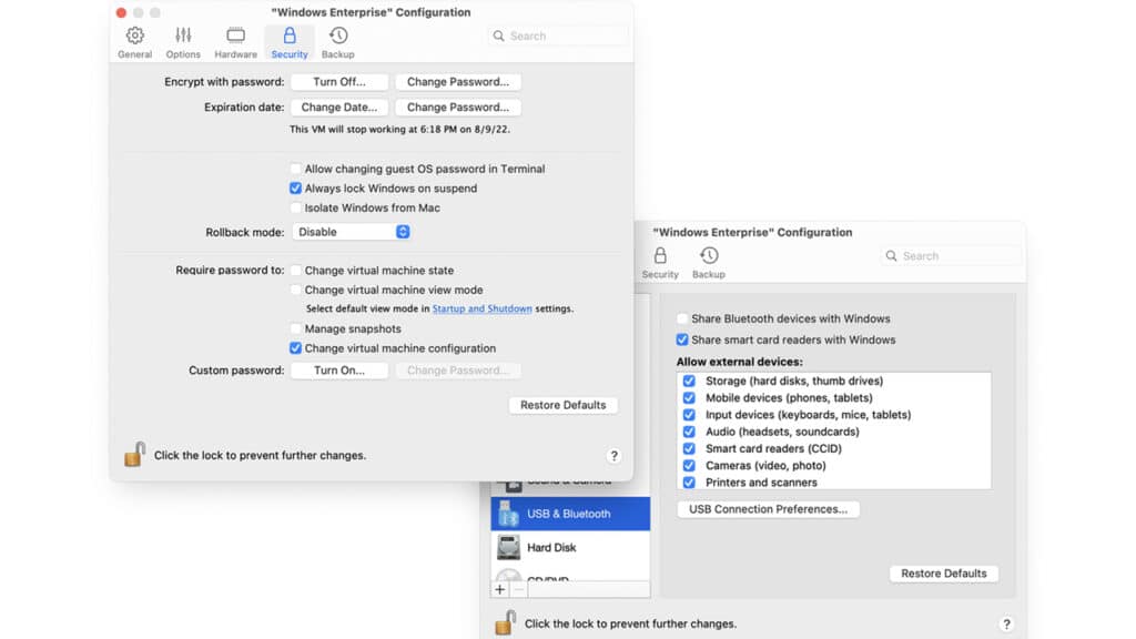 parallels for mac password