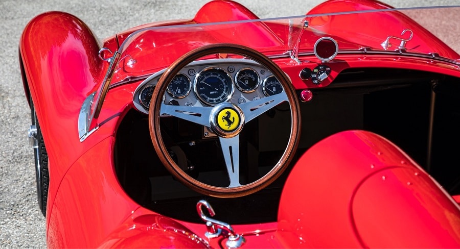 Ferrari red head J interior