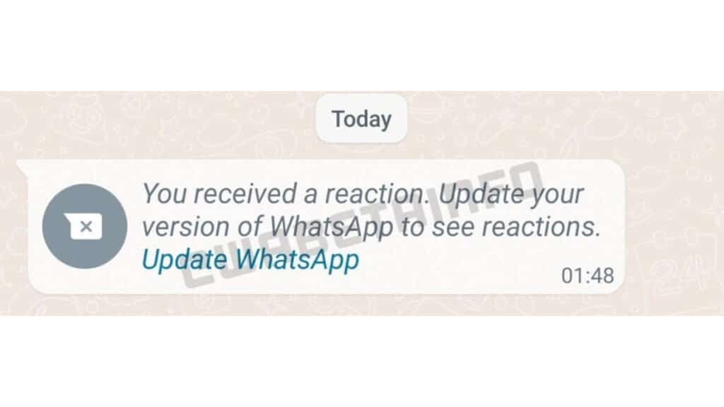 WhatsApp reactions messages