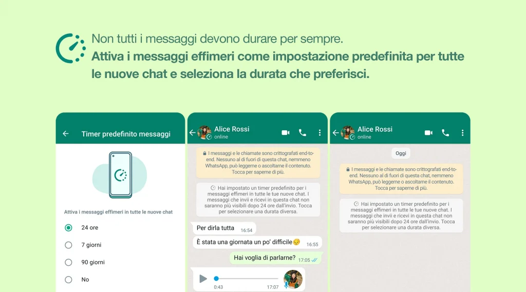 whatsapp automatic deletion of messages