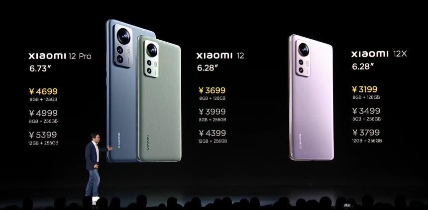 Xiaomi 12 12x 12 Pro Differenze