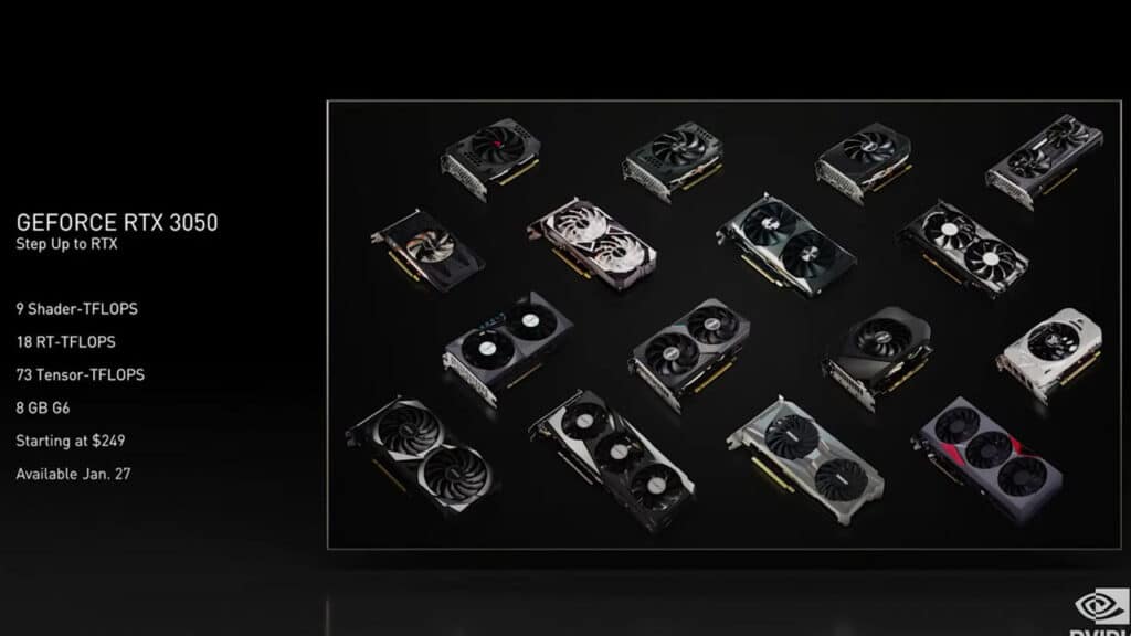 Nvidia CES 2022 RTX 3050