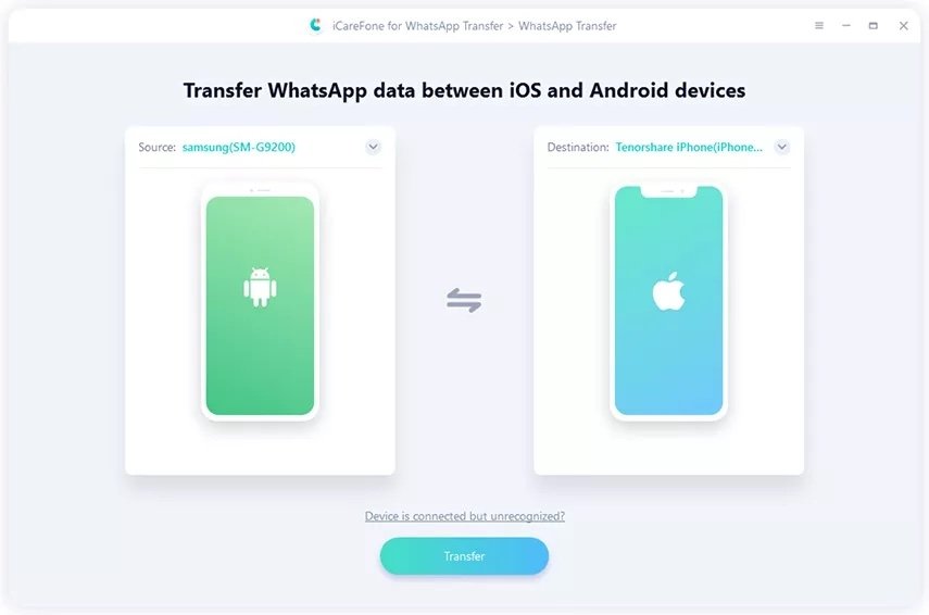 transfer whatsapp from Android to iPhone 