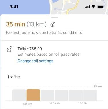 google maps update travel tolls min