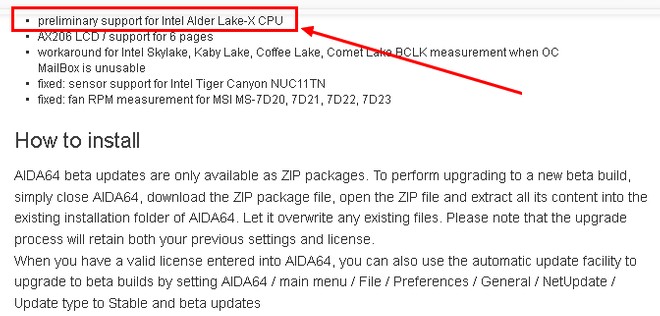 intel cpu age lake x hedt aida64 min