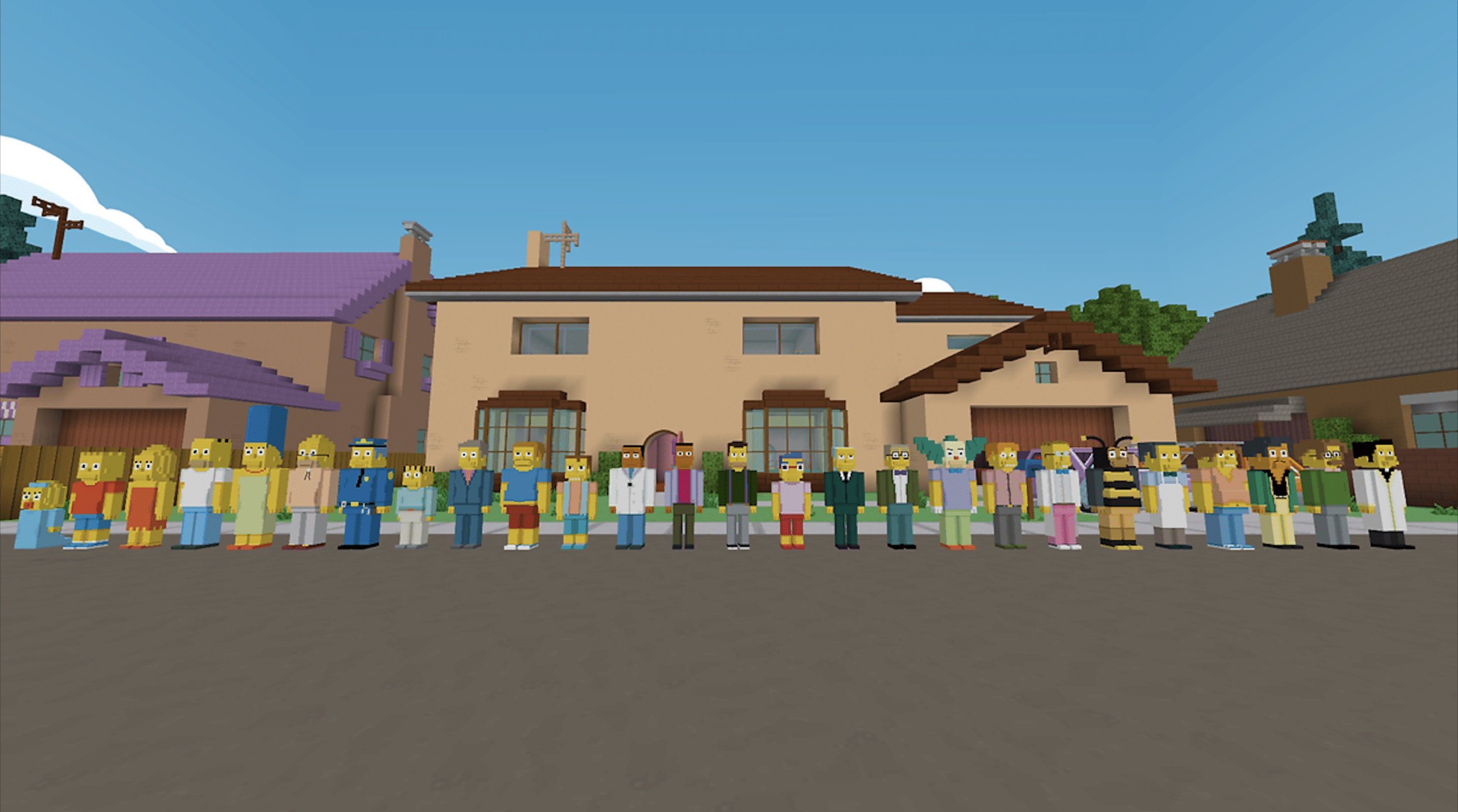 A group of Minecraft creators have recreated the Springfield of The Simpsons thumbnail in detail