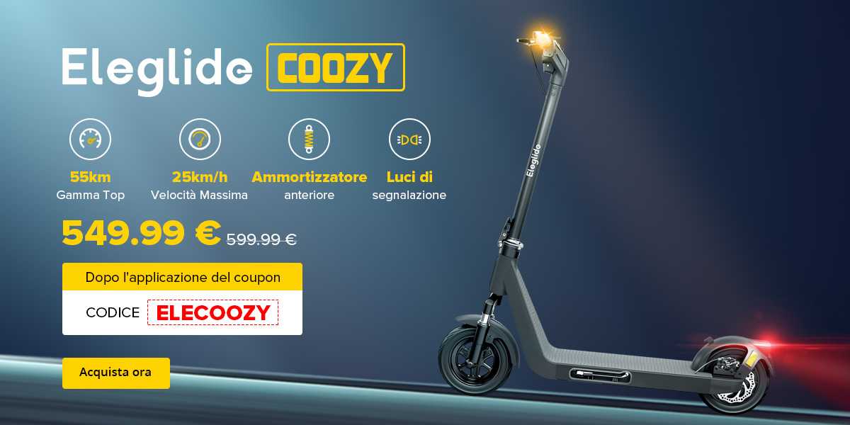Eleglide Coozy: new discounted electric scooter of 50 euros