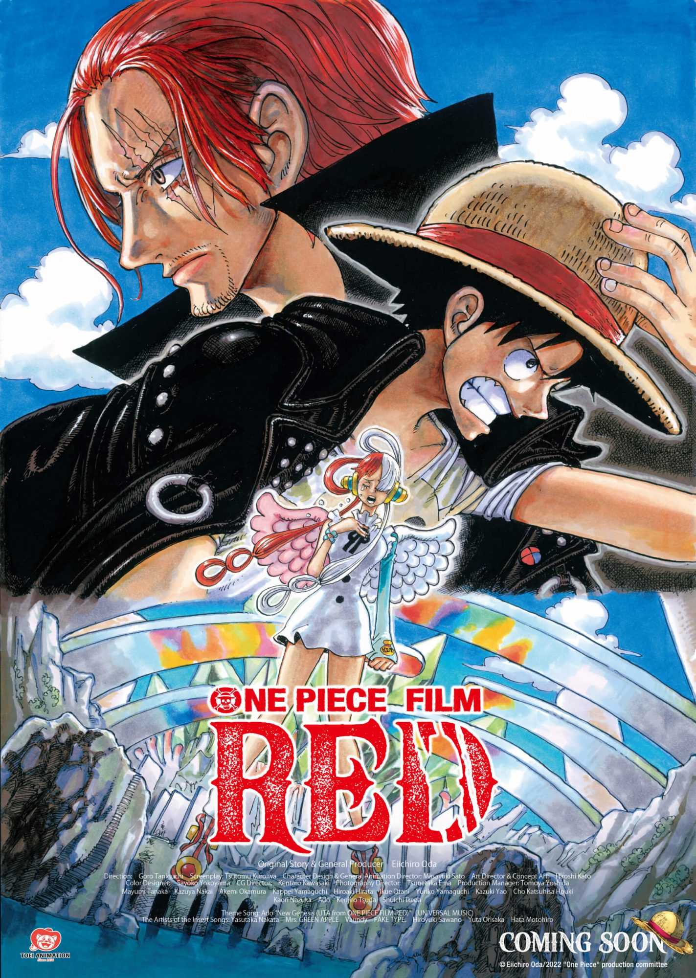 One Piece Film: Record-breaking Red, scheduled for release in Italy