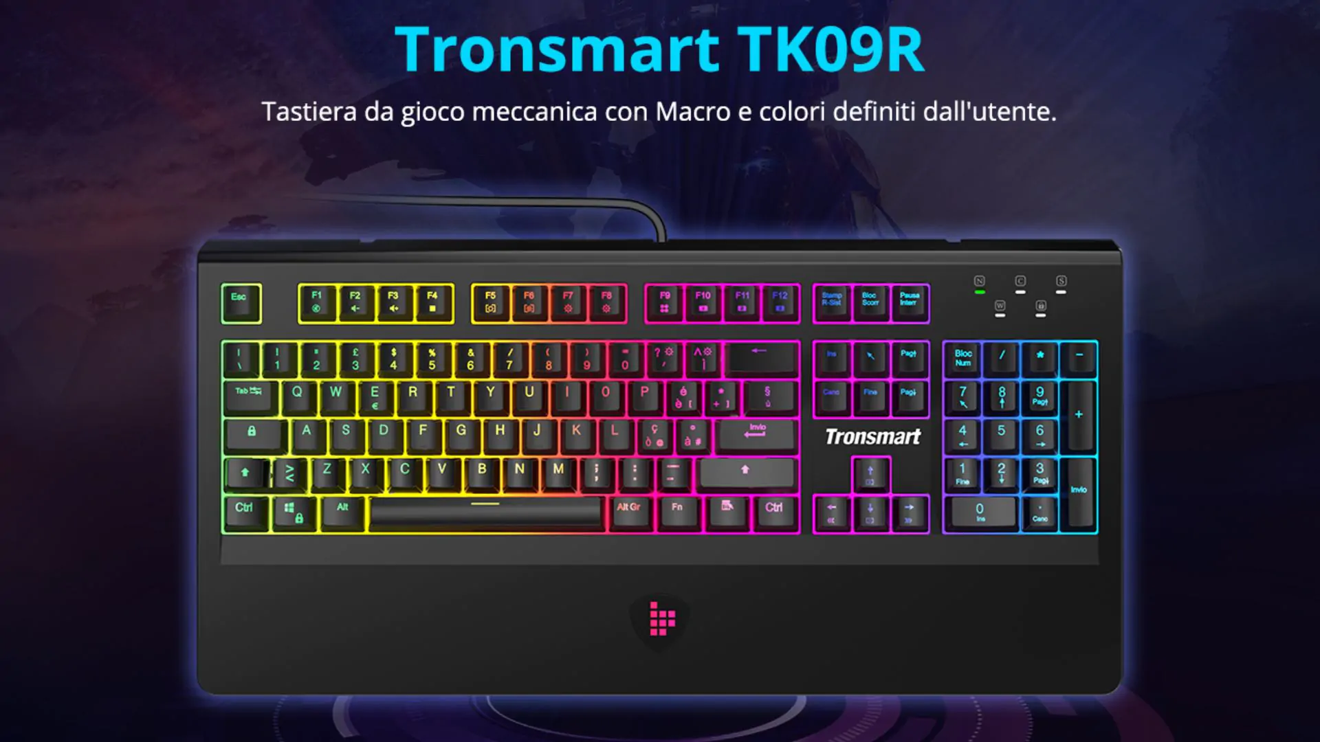 Tronsmart TK09R: Blue mechanical keyboard with RGB LED