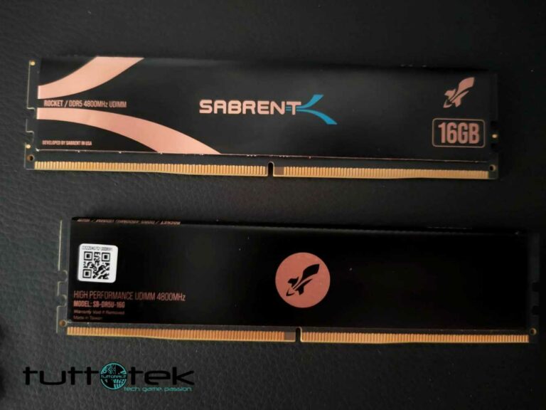 Profel Rasm Review Sabrent Rocket DDR5: RAM Low Profile da 4800MHz