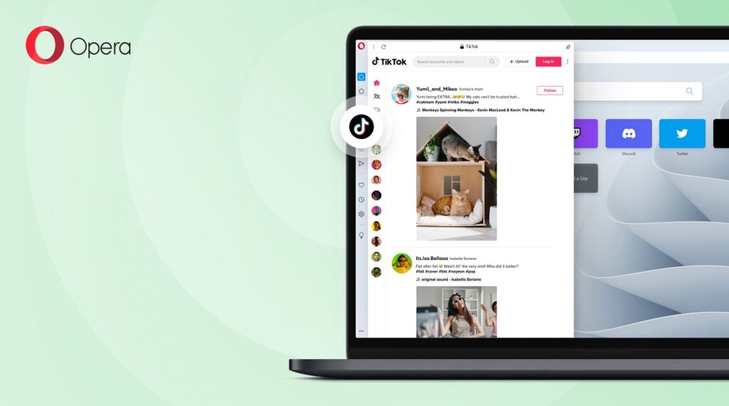 Opera integrates TikTok into the desktop browser - Link Tiktok Desktop Browser Extension