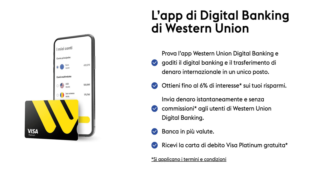 Western Union lancia in Italia l'app Digital Banking, per il trasferimento internazionale di denaro thumbnail