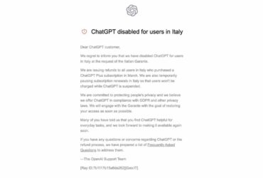 ChatGPT bloccato in Italia da OpenAi: ecco cosa sta succedendo thumbnail