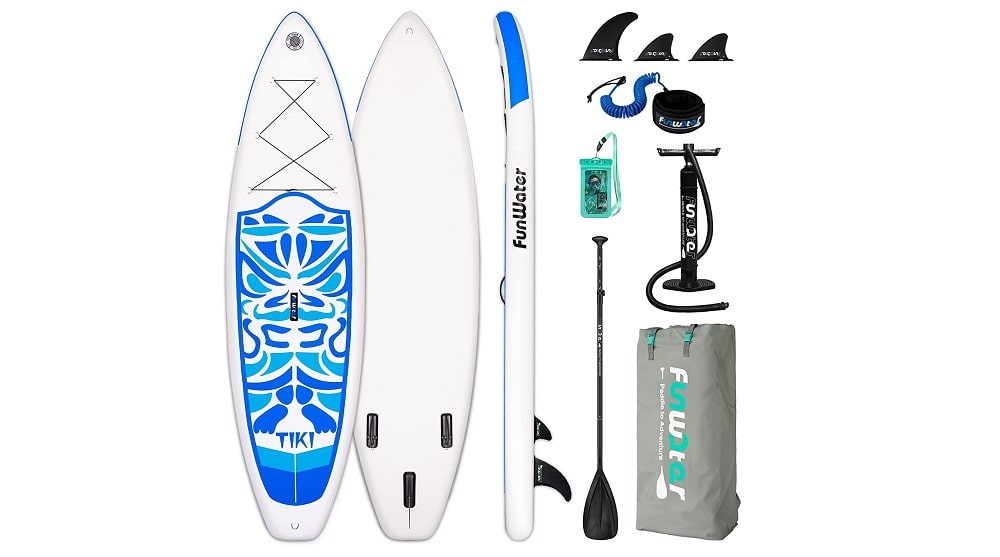 Inflatable stand up paddle board with accessories by Fun Water min