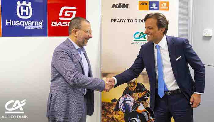 CA Auto Bank signs a partnership with KTM Sportmotorcycle Italia for the KTM, Husqvarna Motorcycles and GASGAS brands, press office source