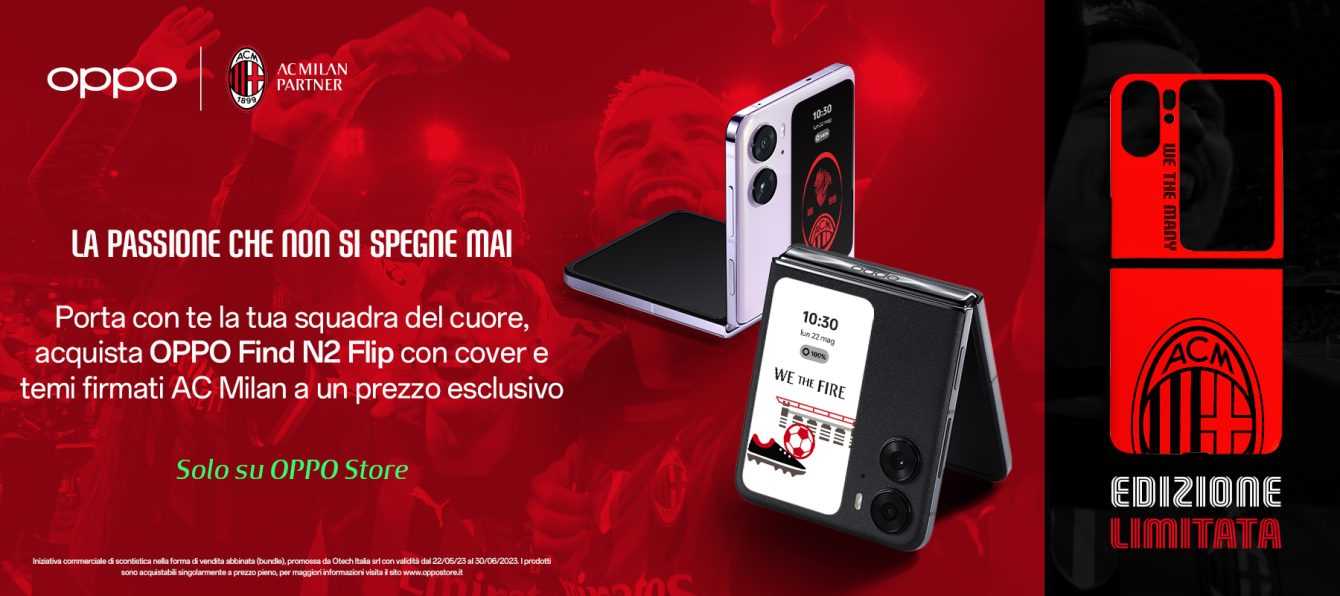 OPPO Find N2 Flip: new cover by AC Milan