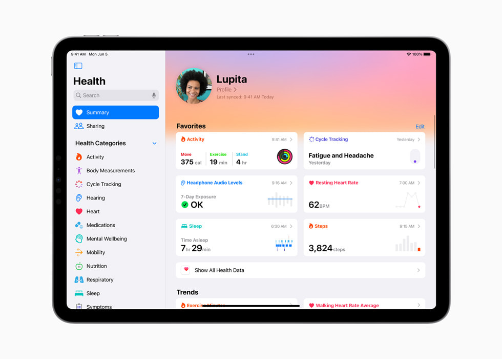 iPadOS 17 Salute app