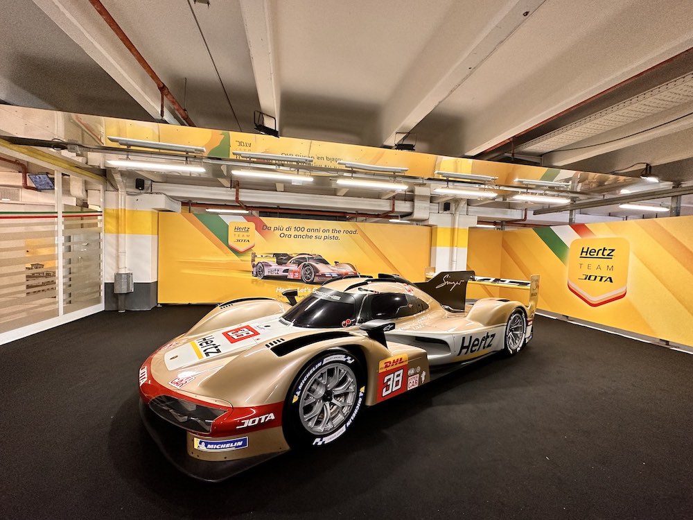 Hertz Team JOTA's Porsche 963 LMDh arrives at Rome Fiumicino, press office source