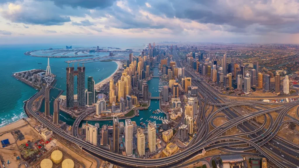Dubai city aerial view