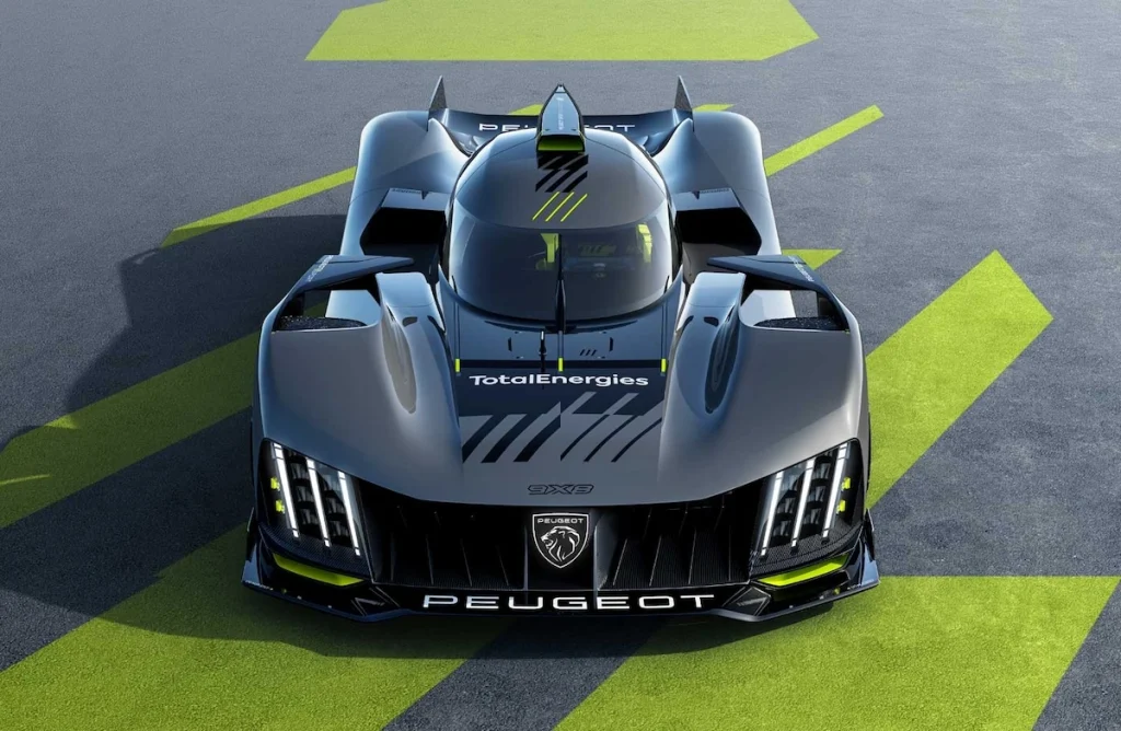 The Peugeot 9x8 Hybrid Hypercar for the 2024 WEC endurance championship